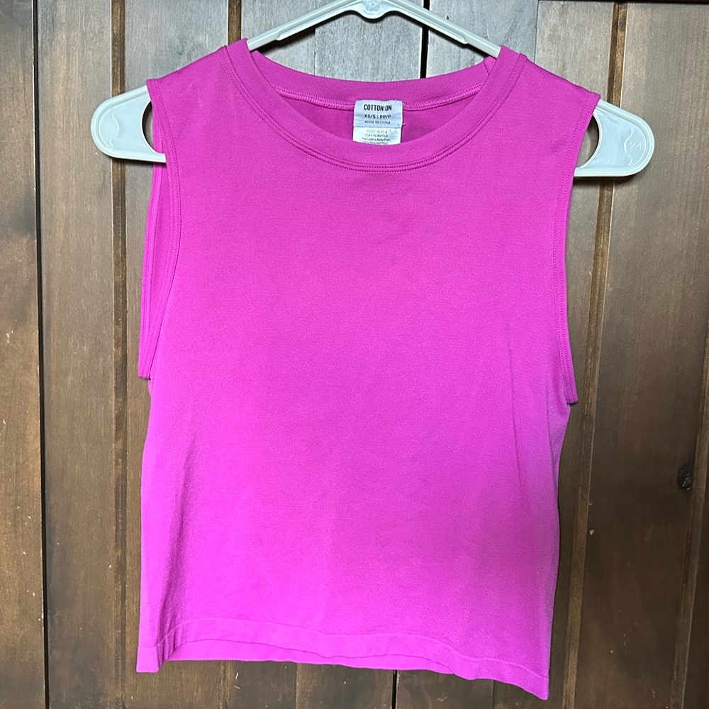 Cotton On Boxy Tank Top- fushia size xs/s